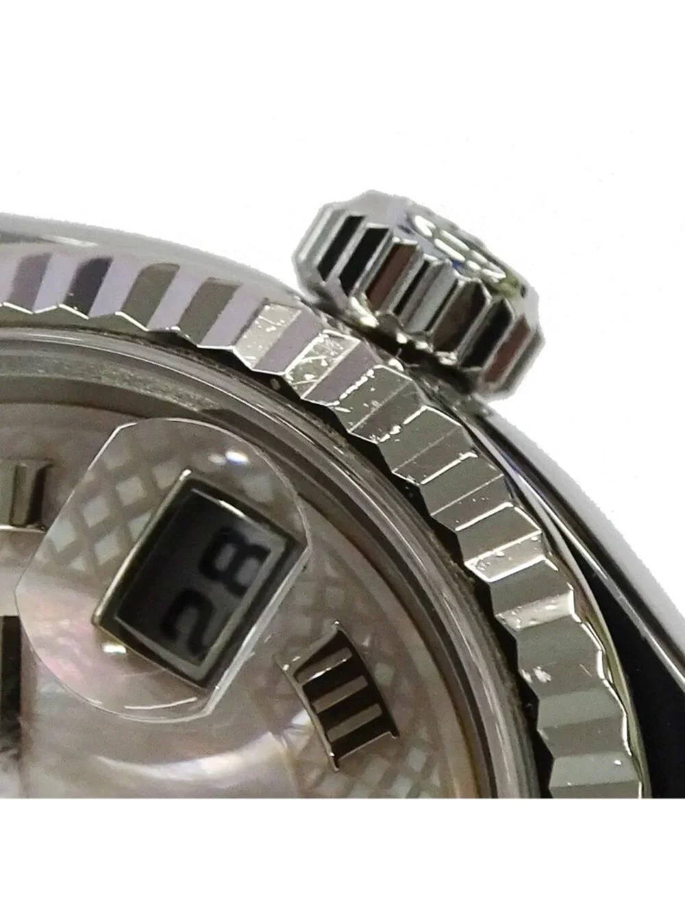 Rolex Datejust D Number Watch Shell Automatic Winding at Stainless Steel White